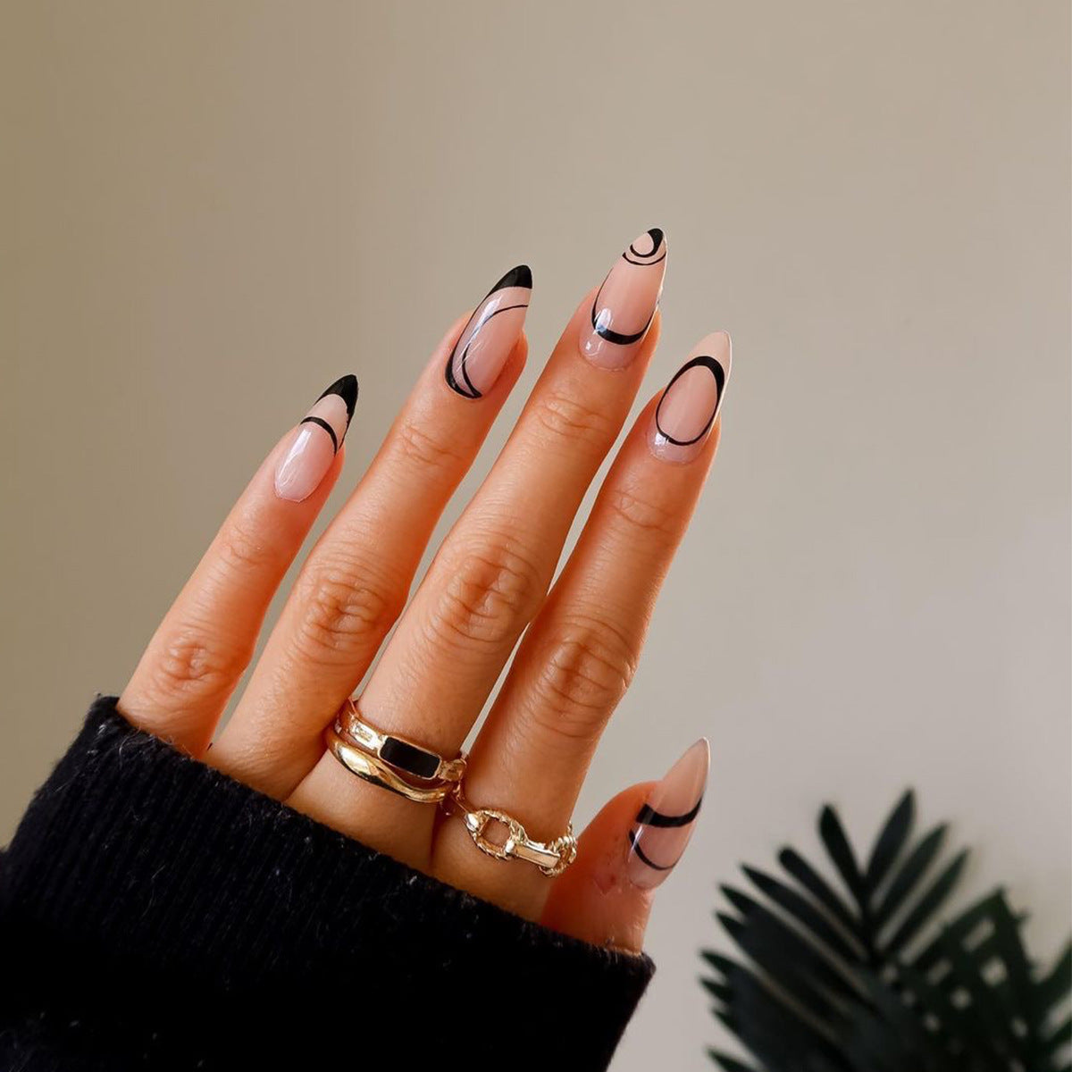 Nordic Style Adhesive Nail Line Art