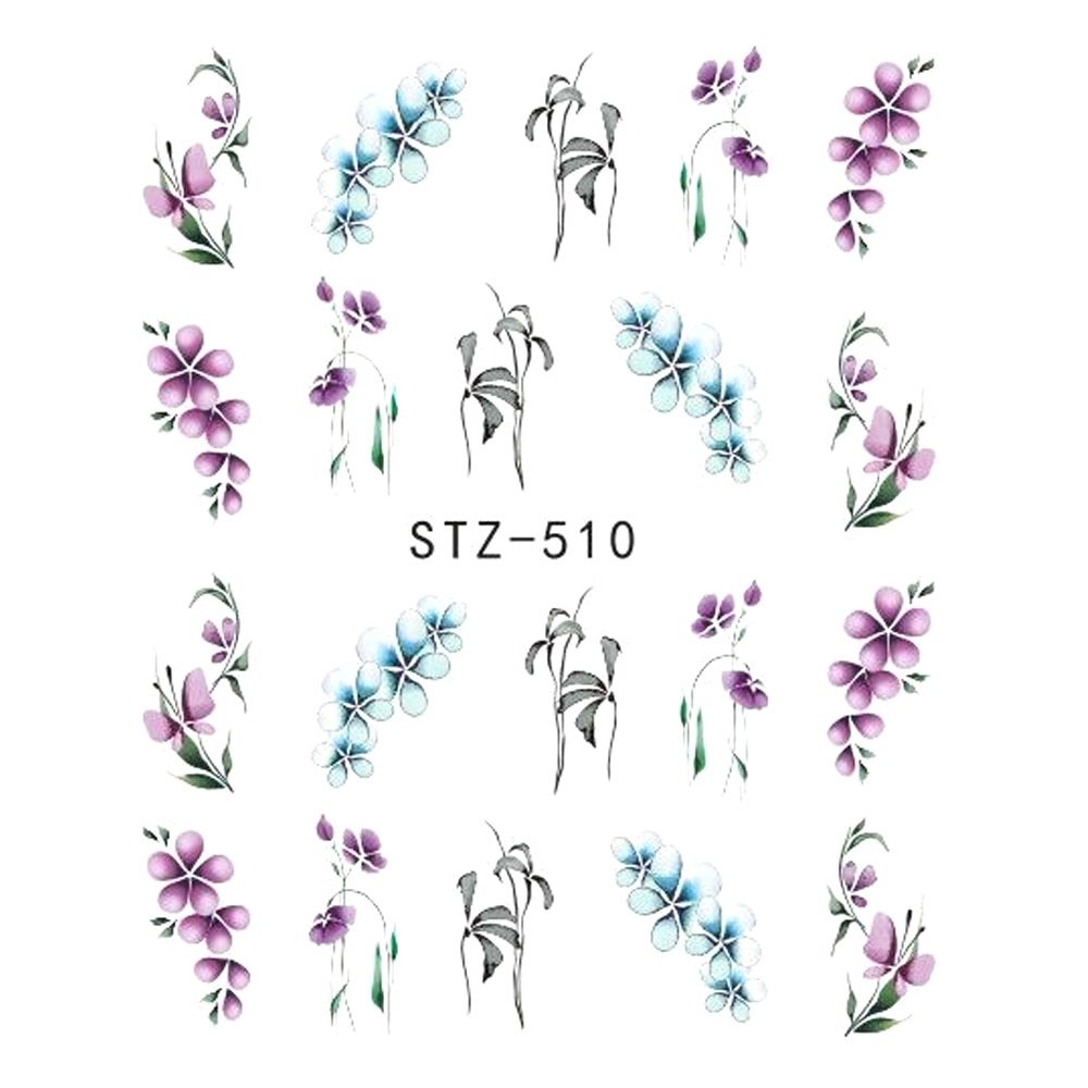 Butterfly Flower Nail Art Water Transfer Tattoo