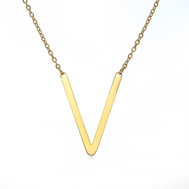 Rose Gold Plated Initial Letter Pendant Necklace