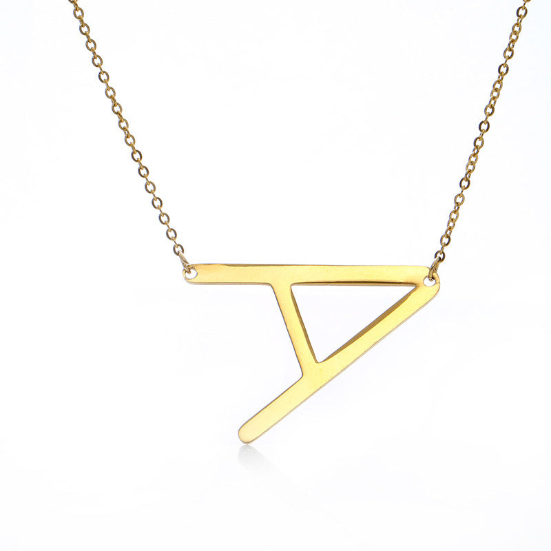 Rose Gold Plated Initial Letter Pendant Necklace