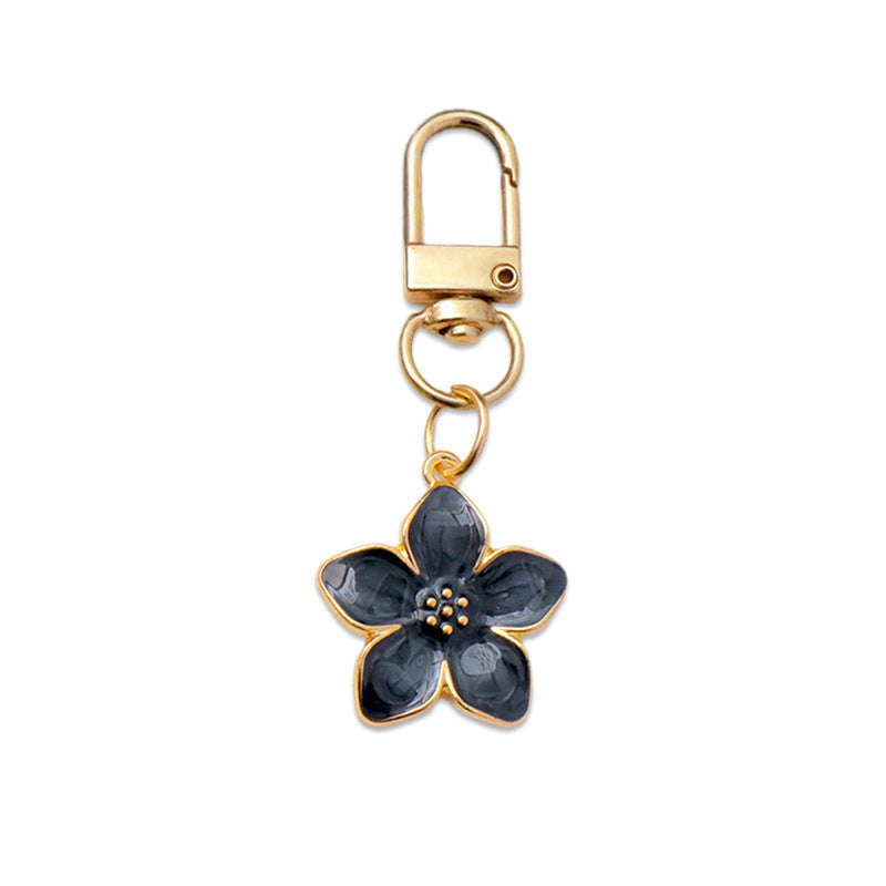 Chic Cherry Blossom Flower Oil Drip Keychain/Necklace