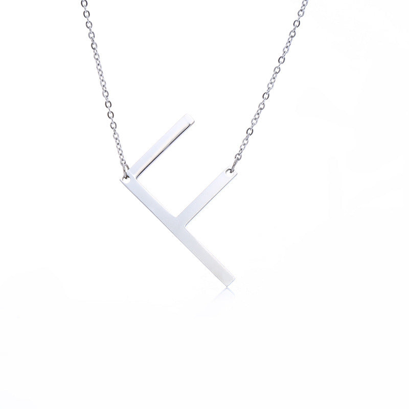 Rose Gold Plated Initial Letter Pendant Necklace