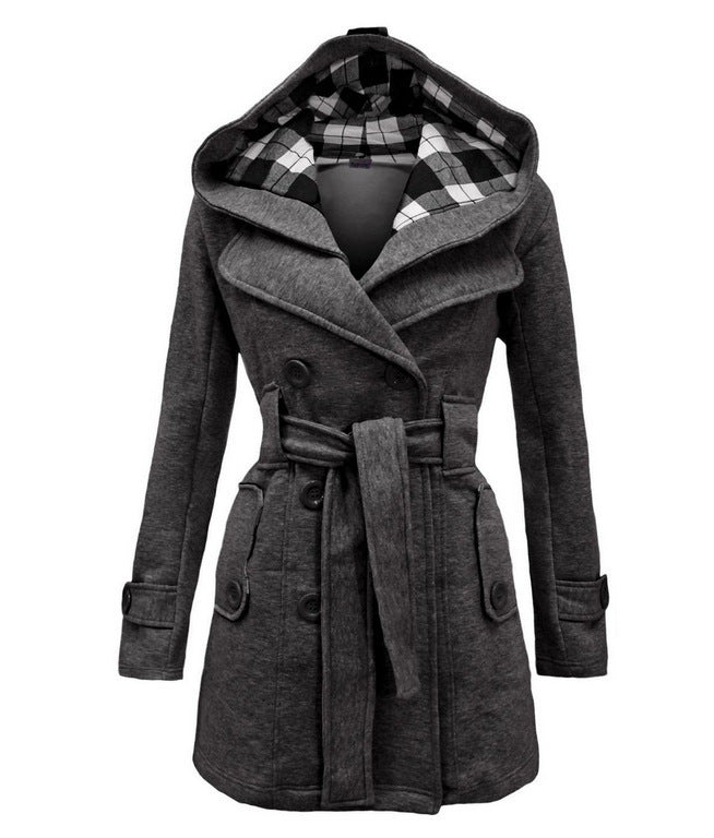 Long Sleeve Oversized Wool Blend Coat