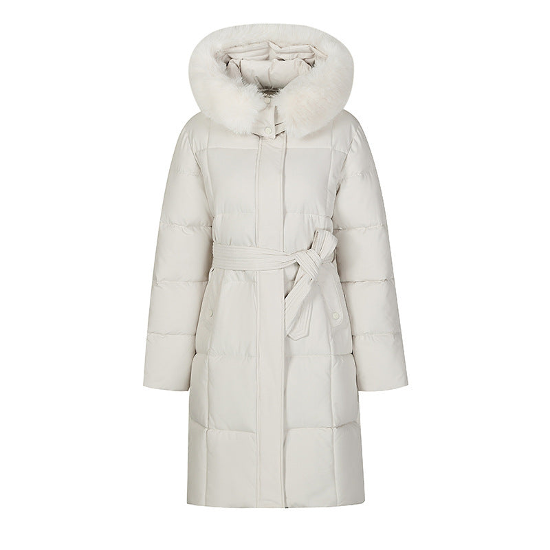 Korean Style Loose Down Jacket with Big Fur Trim