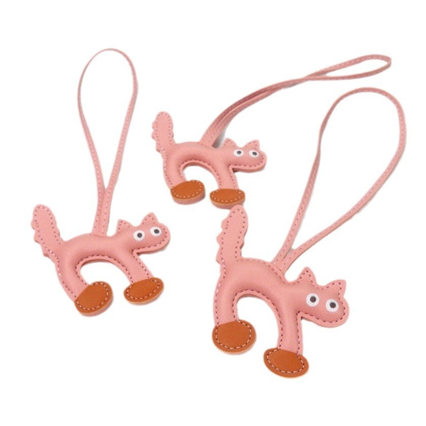 Cute Women's Mini Leather Cat Handbag/Purse Pendant