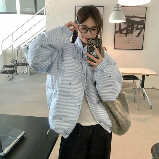 Thick Bow Detail Women's Outerwear