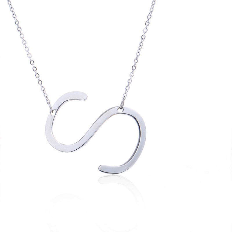 Rose Gold Plated Initial Letter Pendant Necklace
