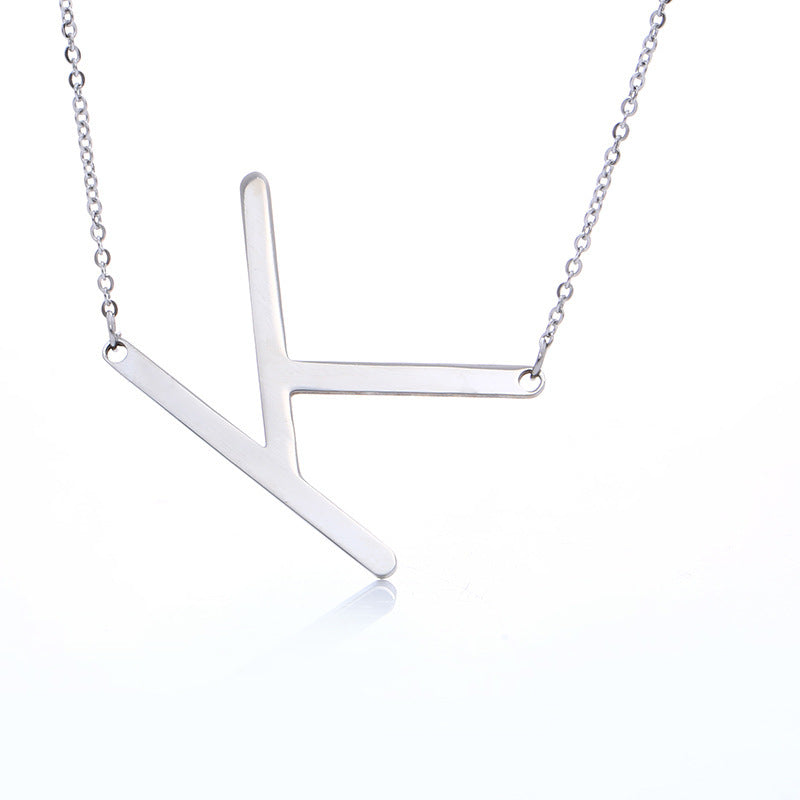 Rose Gold Plated Initial Letter Pendant Necklace