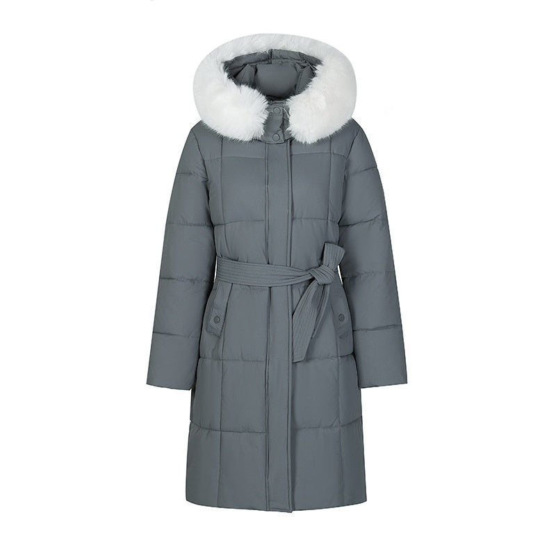 Korean Style Loose Down Jacket with Big Fur Trim