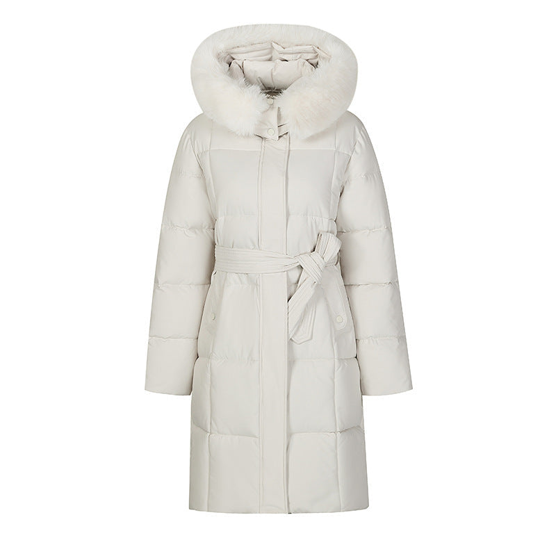 Korean Style Loose Down Jacket with Big Fur Trim