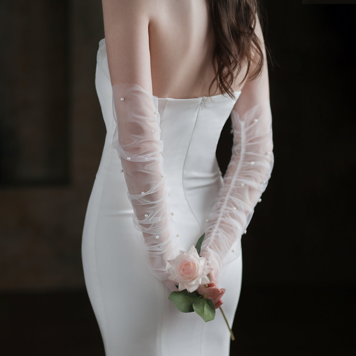 Elegant Long White Wedding Gloves for Brides