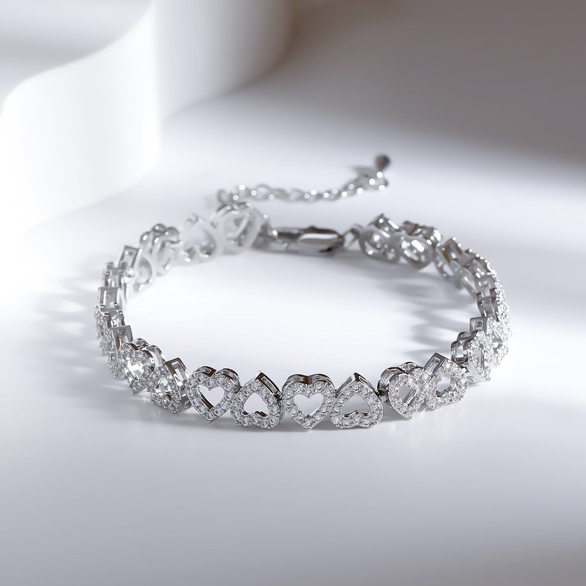 High-Grade Zircon Heart Bracelet for Girls