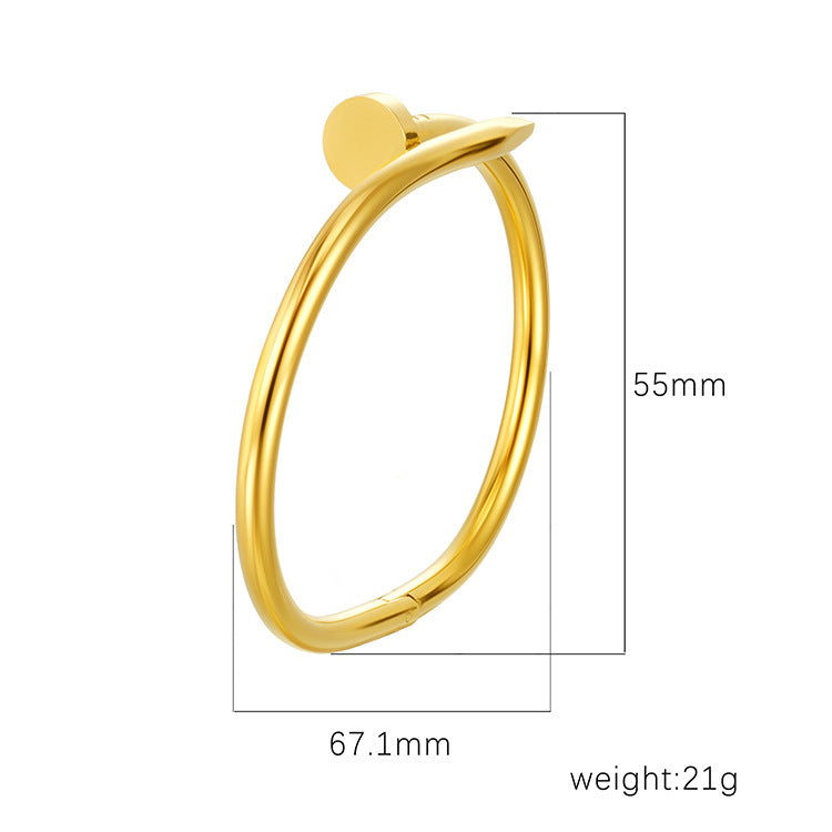 Chic Women's Open-End Stainless Steel C-Shaped Cuff Bracelet
