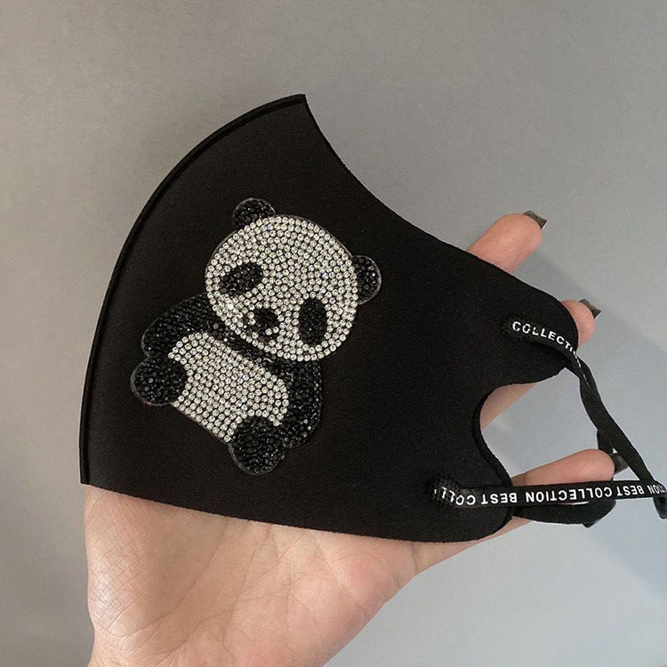 Rhinestone Smiley Butterfly Pattern Sun Block Face Mask