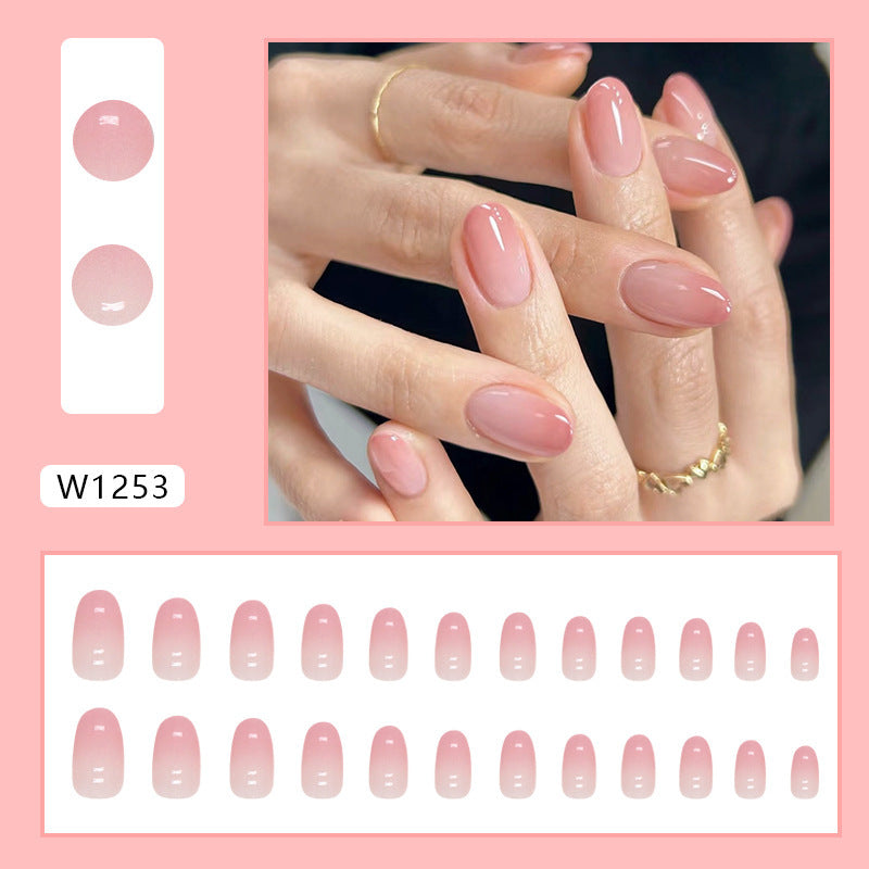 Finished Pure Desire Gradient Oval Fake Nails