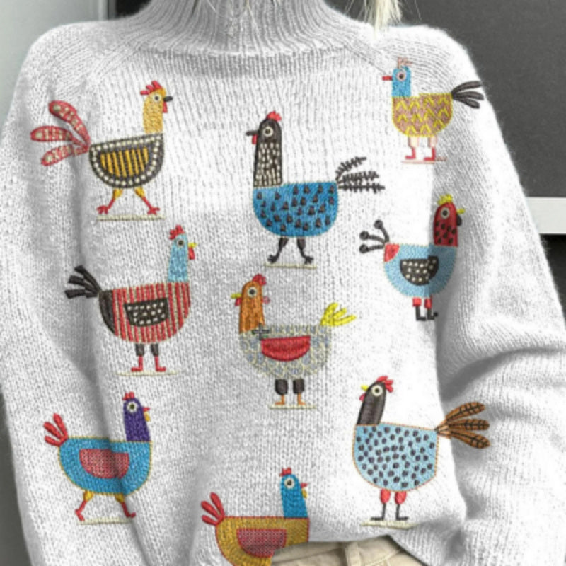 Fashion High Collar Wool Blend Winter Sweater