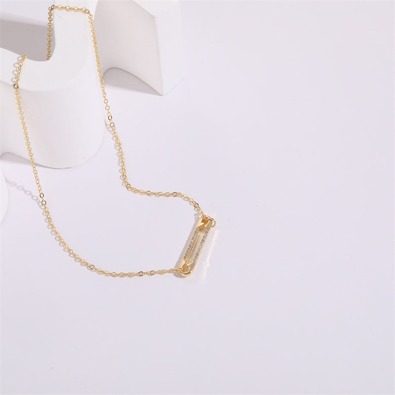 Versatile 14K Gold Zircon Pendant Pin