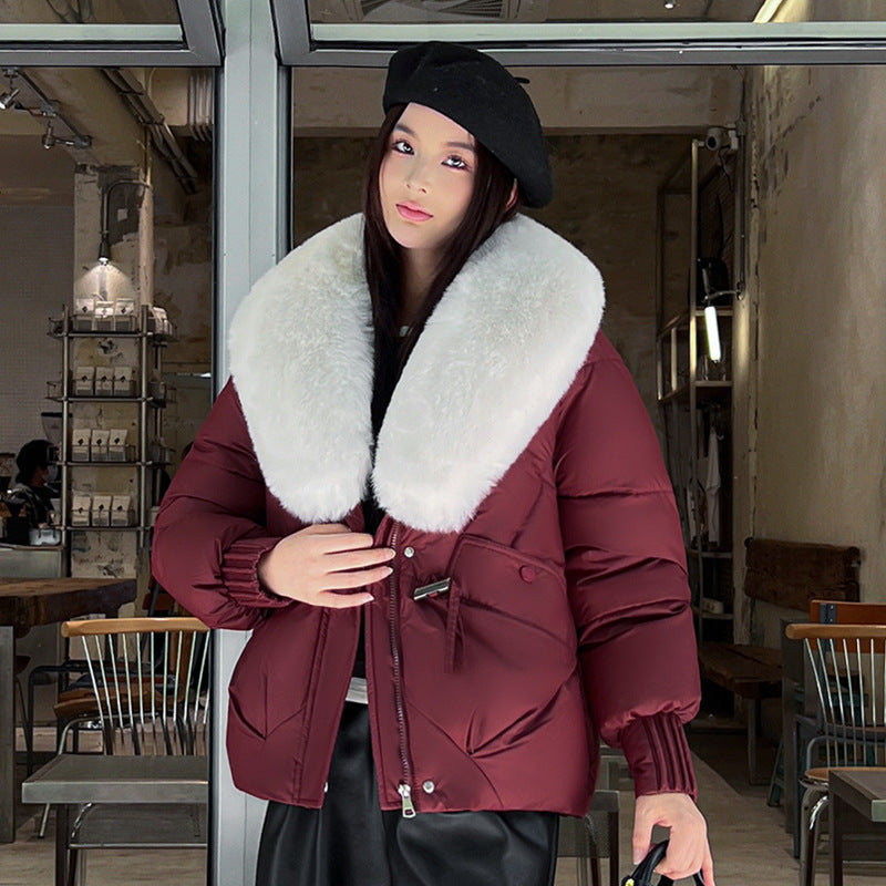Straight Fit Thickened Cotton Winter Coat