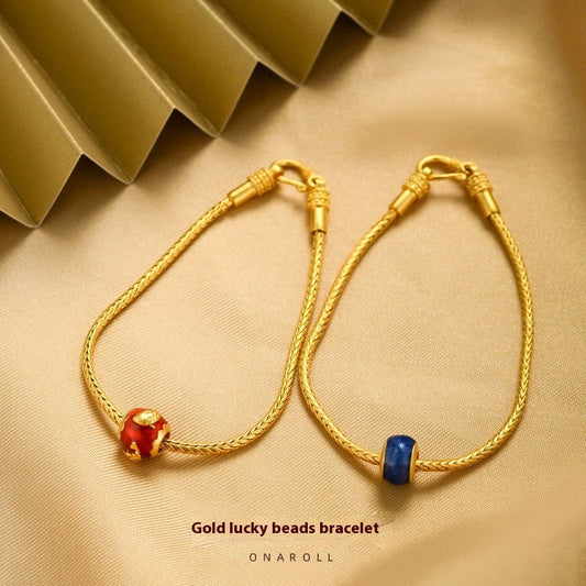 Alluvial Gold & Pure Copper Lucky Beads Bracelet
