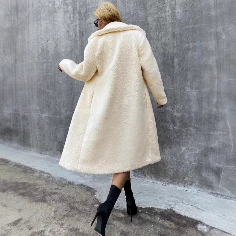 Women's Loose Warm Lapel Trench Coat