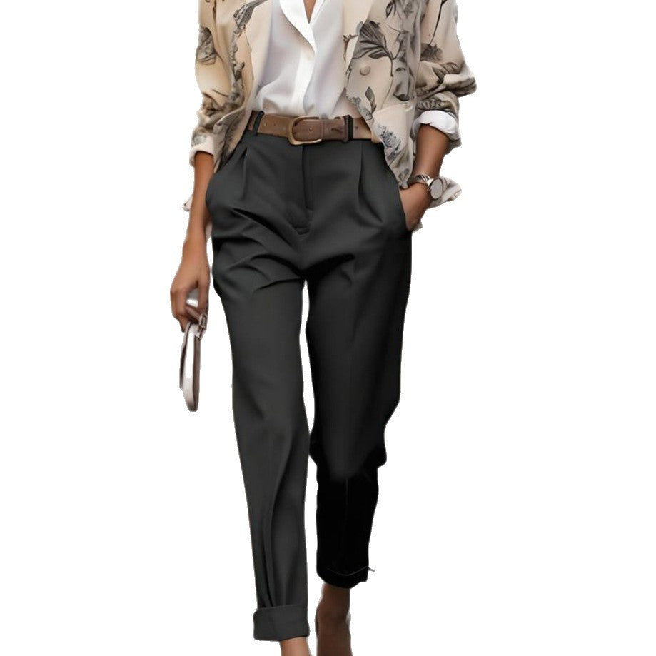 Women's High Waist Ankle-Tied Fashion Trousers